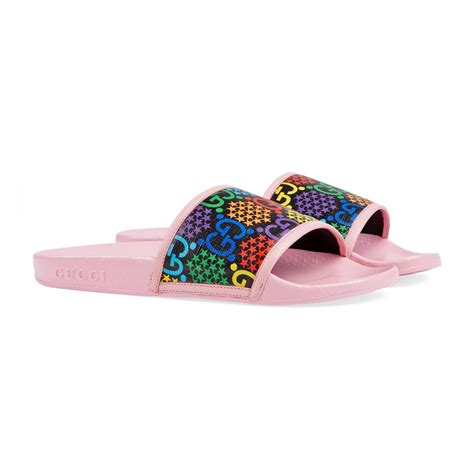 gucci psychedelic slides|gucci b shop.